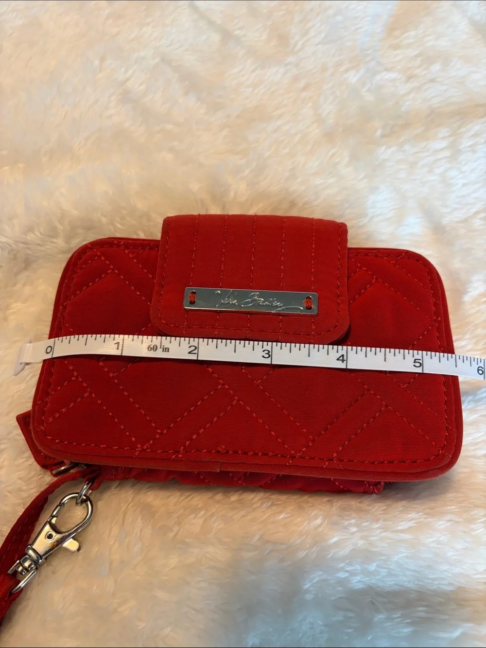 Vera Bradley Red Quilted Zip Around Wallet Wristlet